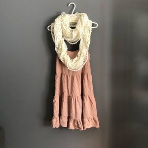 Dusty pink spaghetti strap babydoll dress